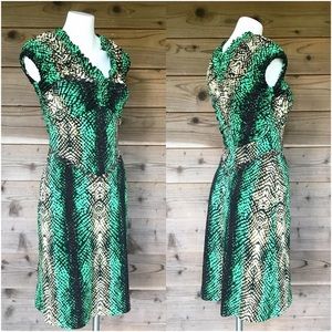 Etcetera Heavy Weight Snake Ruffle Dress Sz 0